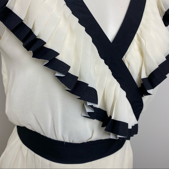 Rory Beca XXI Ivory Pleated Chiffon Ruffle Dress - Picture 6 of 11